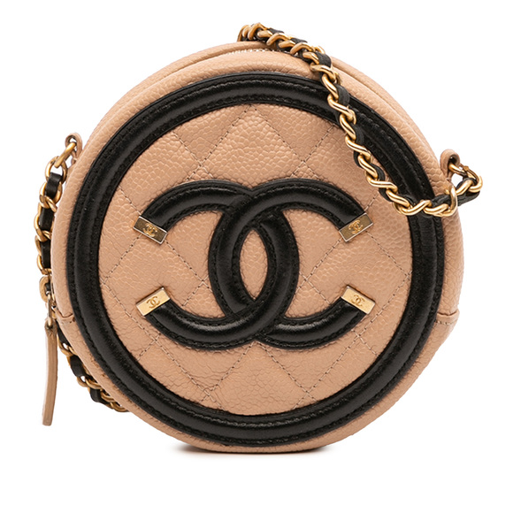 Pre-Loved Chanel Caviar CC Filigree Round Crossbody - Picture 1 of 11